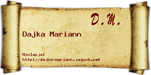 Dajka Mariann névjegykártya